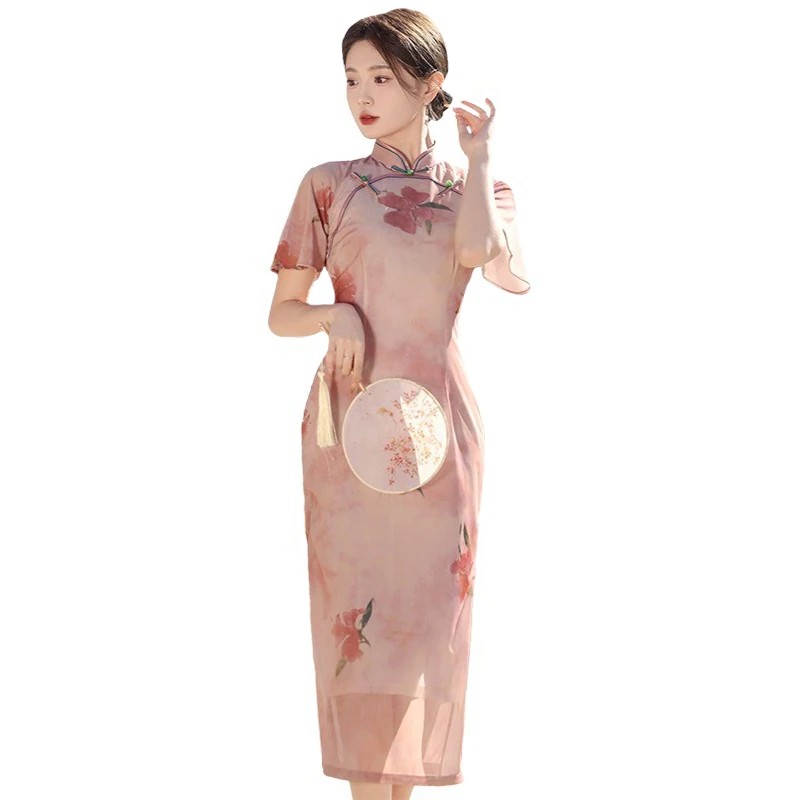  Cheongsam Qipao ߱  巹 Ʈ  Cheongsam   ª Ҹ Ƽ  巹